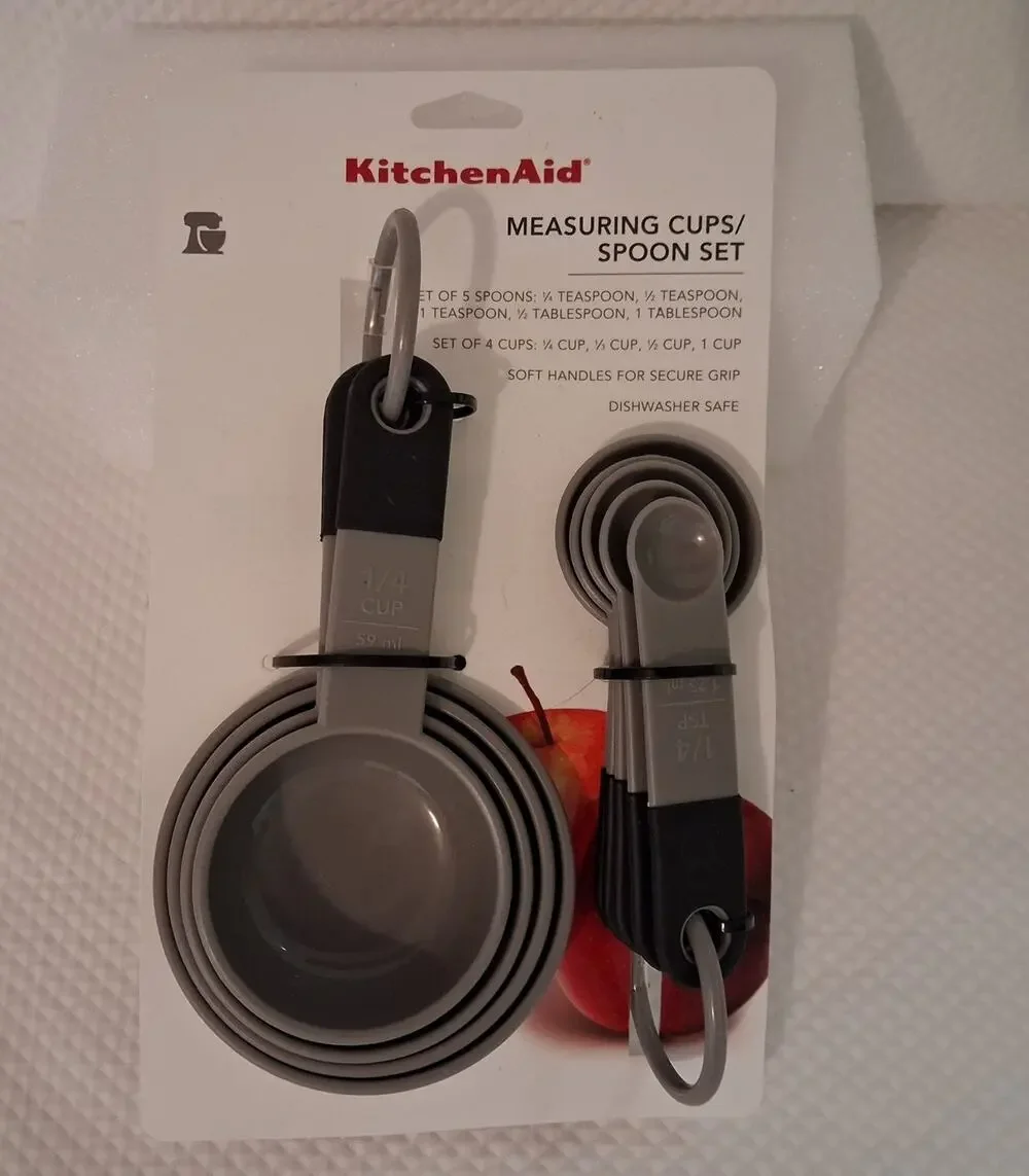 Kitchen Aid 4 Measuring Cups & 5 Spoons Measuring Set NEW